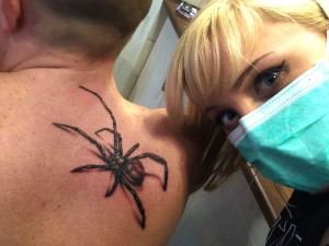 Tatuaż trójwymiarowy pająk