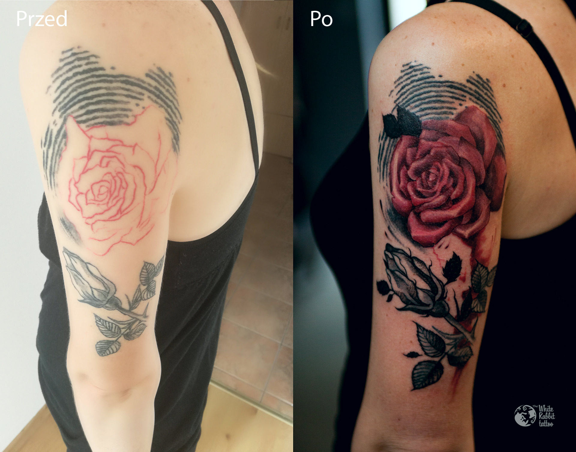 Poprawa tatuażu róża